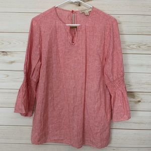 Michael Kors Red/White Linen Top, M